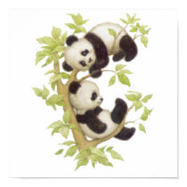 Pandas Playing in a Tree posters