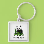 Pandas Rock Keychains