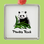 Pandas Rock Christmas Ornament