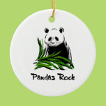 Pandas Rock Christmas Ornaments