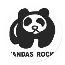 Pandas Rock Round Sticker