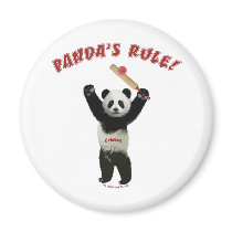 Pandas Rule Cricket Fridge Magnets