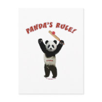 Pandas Rule Cricket Postcard