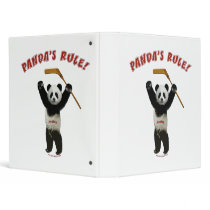Panda's Rule Hockey Bear binders by HappyDoggies Panda's Rule Hockey Bear binders