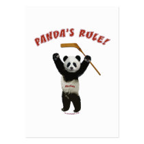 Panda's Rule Hockey Bear Business Cards