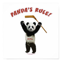Panda's Rule Hockey Bear Posters