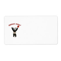 Panda's Rule Ping Pong Personalized Shipping Label