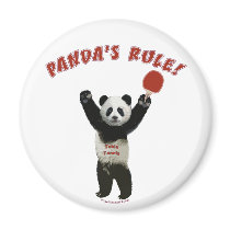Panda's Rule Ping Pong Fridge Magnets