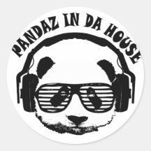 Pandaz In Da House Round Stickers