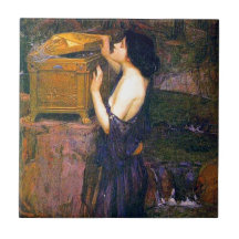 Pandora by John William Waterhouse Ceramic Tile