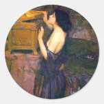 Pandora by John William Waterhouse Round Sticker