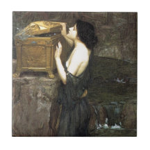 Pandora [John William Waterhouse] Ceramic Tile