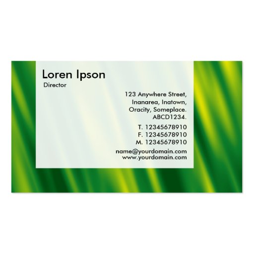 Panel - Green Rain Business Card Templates (back side)