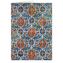 Panel of Isnik earthenware tiles Greeting Cards