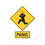 Panic Warning Sign stickers