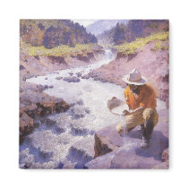Panning Gold, Wyoming by William Robinson Leigh Magnet