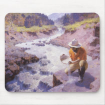 Panning Gold, Wyoming by William Robinson Leigh Mousepads