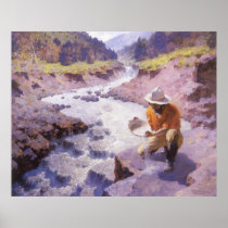Panning Gold, Wyoming by William Robinson Leigh Print