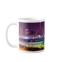 Panorama of Baltimore's Inner Harbor Night Skyline Coffee Mug