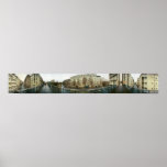 Panoramic 360 degree poster of Paris city streets