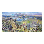 Panoramic Drawing Of Yellowstone Photo Greeting Card