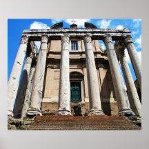 Panoramic image columns,Temple of Antoninus POSTER