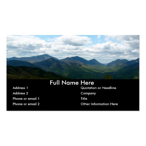 Panoramic Mountain View Bookmark Business Card Templates