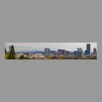 Panoramic View of Downtown Portland Oregon in Fall posters