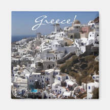 Panoramic view of Oia, Greece Fridge Magnet