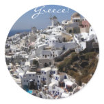 Panoramic view of Oia, Greece Round Sticker