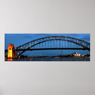 Panoramic view of Sydney Harbour Bridge Print