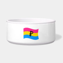 PANSEXUAL FLAG WAVING DOG WATER BOWL
