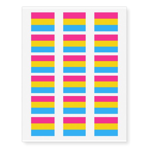 Pansexuality Pride Flag Temporary Tattoos Zazzle 5479