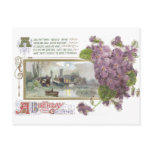 Pansies and Serene Vignette Vintage Birthday Postcards