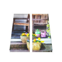 Pansies and Watering Cans on Steps canvas prints