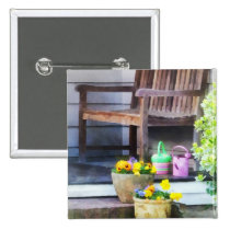 Pansies and Watering Cans on Steps buttons