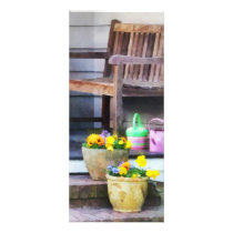 Pansies and Watering Cans on Steps rack cards