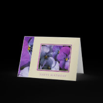 Pansies Birthday Card by jereeb Pansies Birthday Card