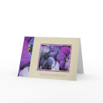 Pansies Birthday Card by jereeb Pansies Birthday Card