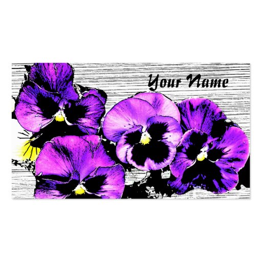 pansies gardening business card (front side)