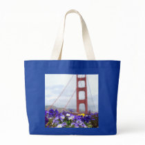 Pansies & Golden Gate Bridge Tote Bag by dlgray Pansies & Golden Gate Bridge Tote Bag