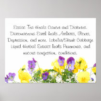 Pansies Health Tips Poster posters
