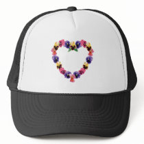 Pansies Heart Mesh Hat