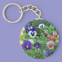 Pansies of summer keychains