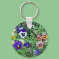 Pansies of summer keychains