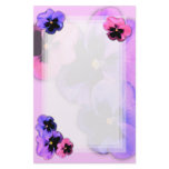 Pansies on Pink Stationery