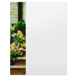Pansies on Steps Letterhead Template