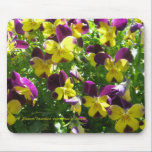 Pansies with Quote Mousepad mousepads