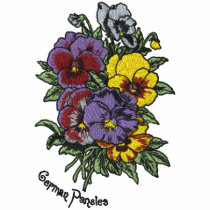 Pansy bouquet embroidered shirts by Embroidery4U Pansy bouquet embroidered shirts
