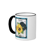 Pansy Choice Mixed Seed Packet, Burt's Seeds mugs by vintagegiftmall Pansy Choice Mixed Seed Packet, Burt's Seeds mugs